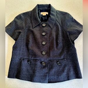 Michael MICHAEL KORS Women’s Dark Grey /Black Short Sleeve Collared Blazer Sz 12
